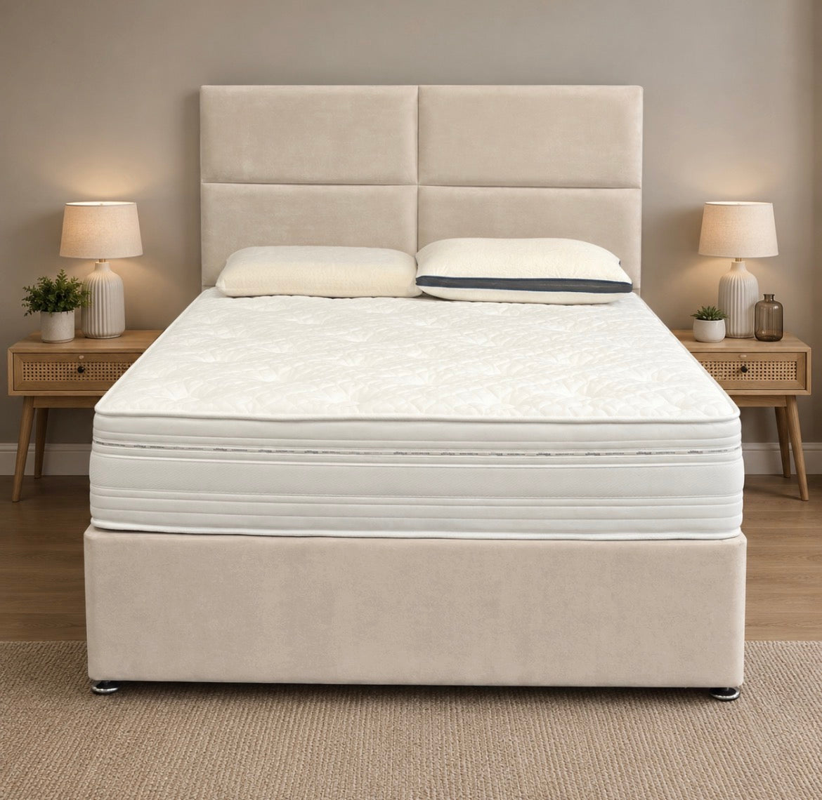 2026 Emma Panelled Storage divan Bed with Optional Drawers