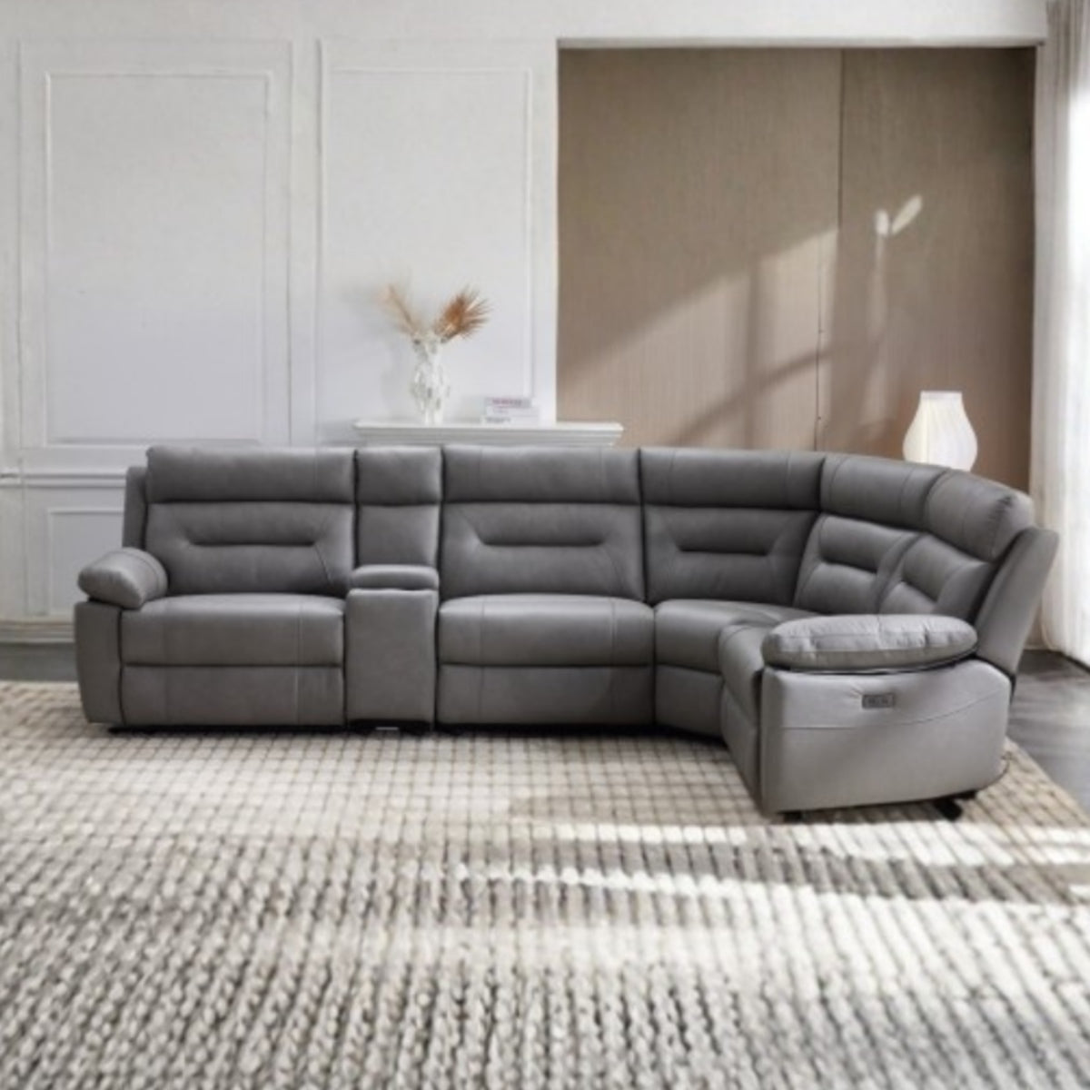 2026 Leni Corner, 3 Seater, 2 Seater & Chair Sofa In Pisa Grey - Nimbus Beds