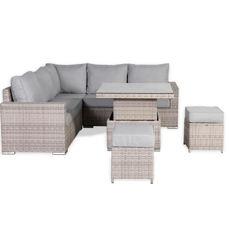 2026 Torini Square Dining Outdoor Garden Set with Rising Table - Nimbus Beds