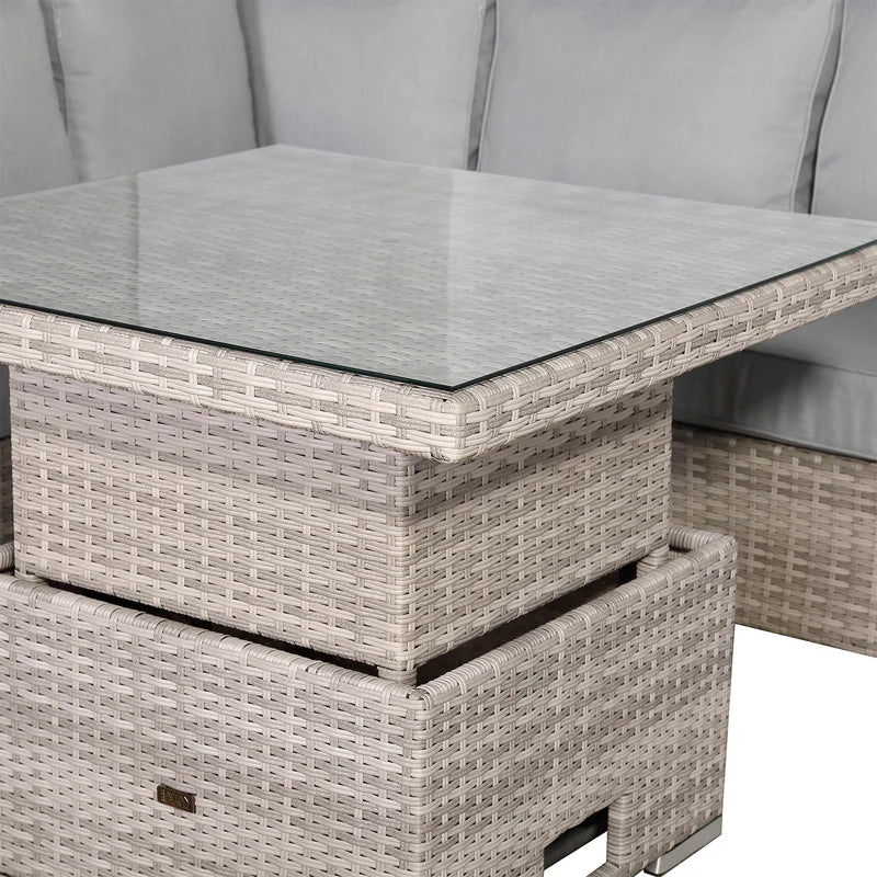 2026 Torini Square Dining Outdoor Garden Set with Rising Table - Nimbus Beds
