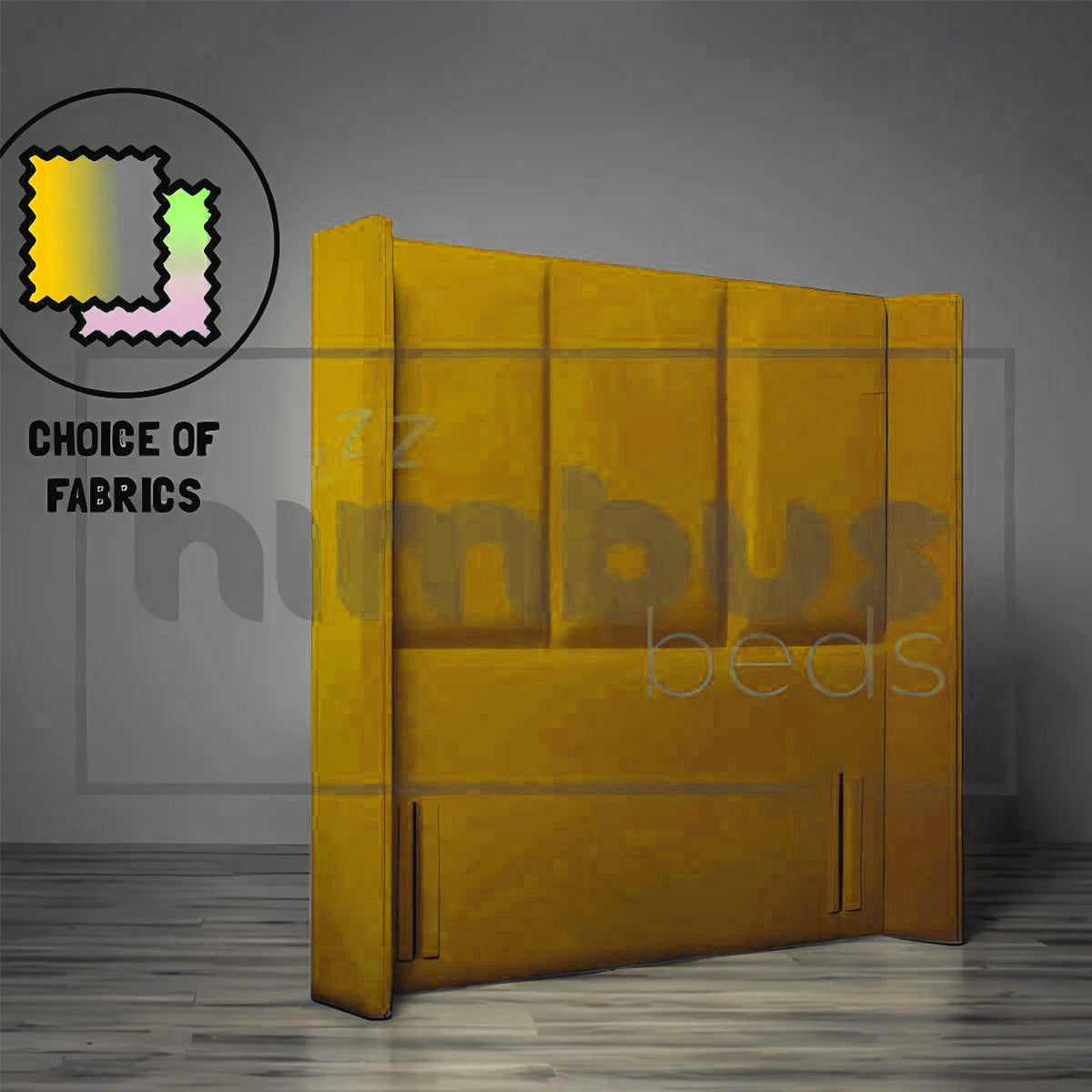Floor Standing 3 Panel Winged Headboard - Nimbus Beds