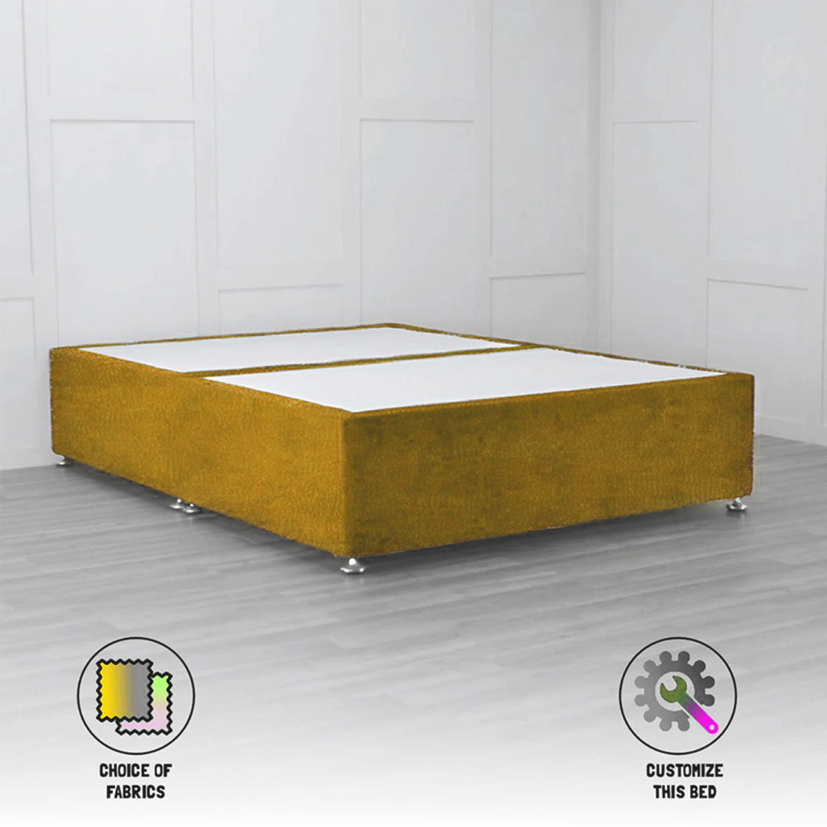 Padded Divan Base testing variants with storage - Nimbus Beds