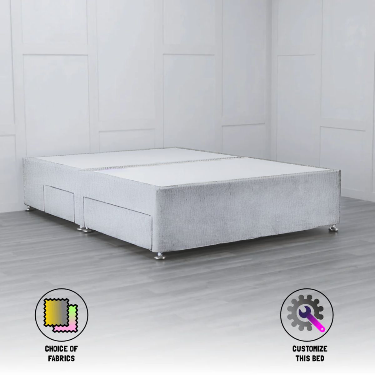 The 4 Drawer Padded Divan Bed Base - Nimbus Beds