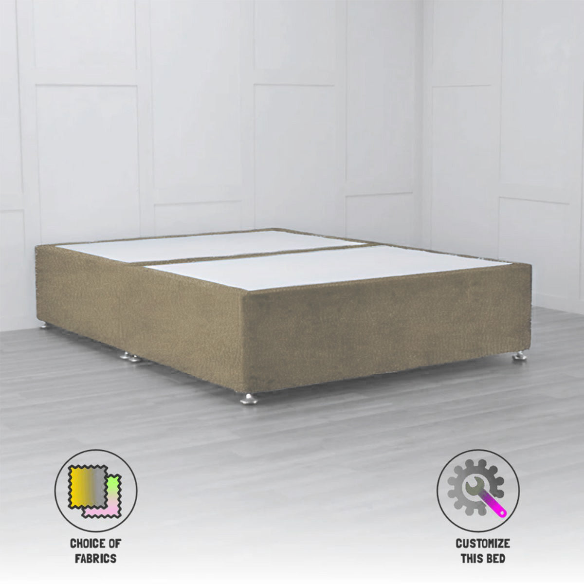 Padded Divan Base testing variants with storage - Nimbus Beds