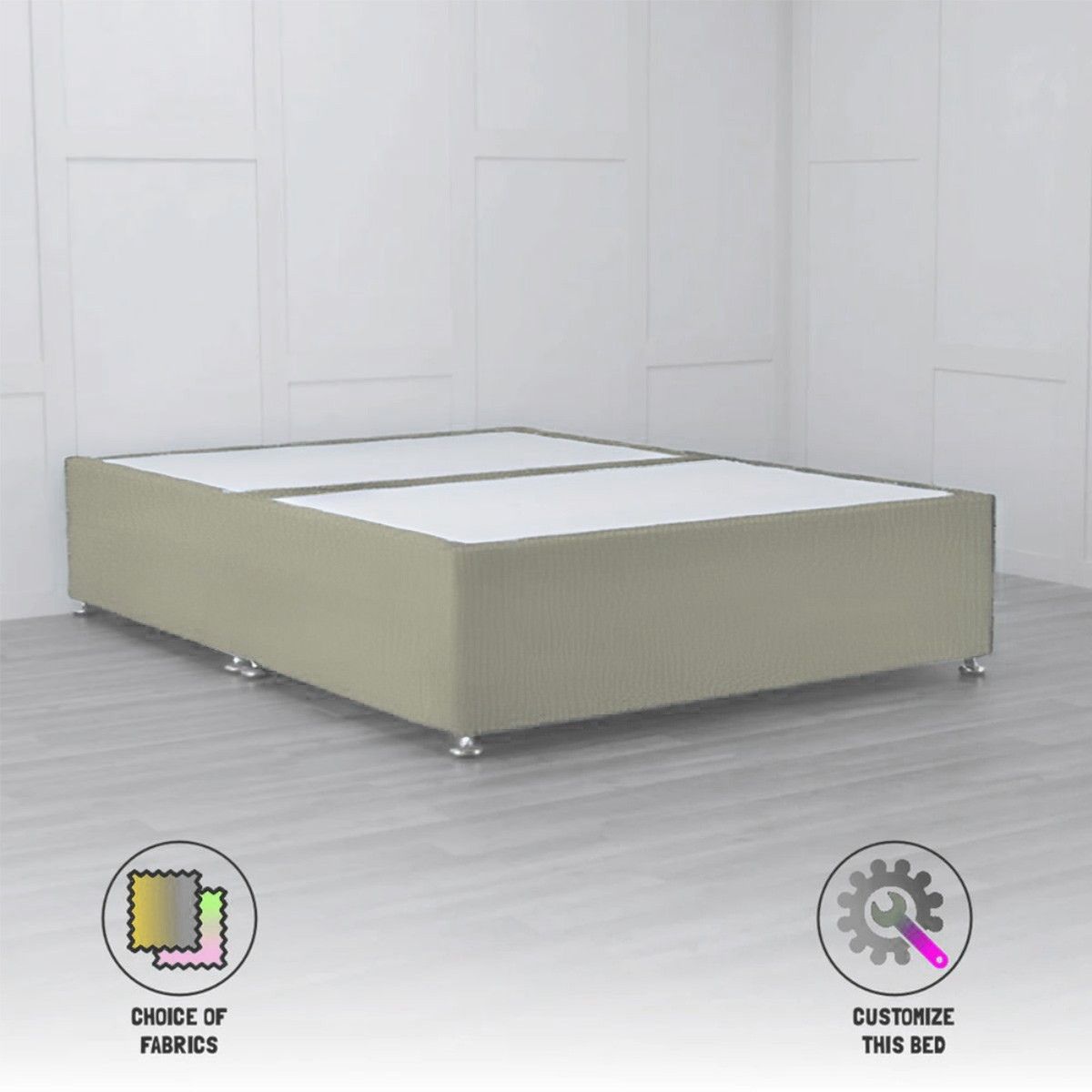 Padded Divan Base testing variants with storage - Nimbus Beds