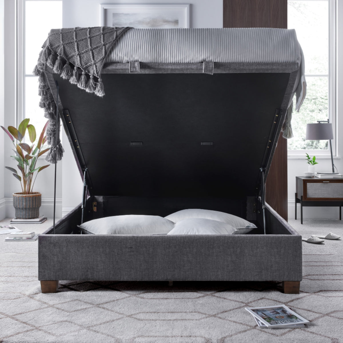 2026 Noreen Ottoman Storage Bed in Grey