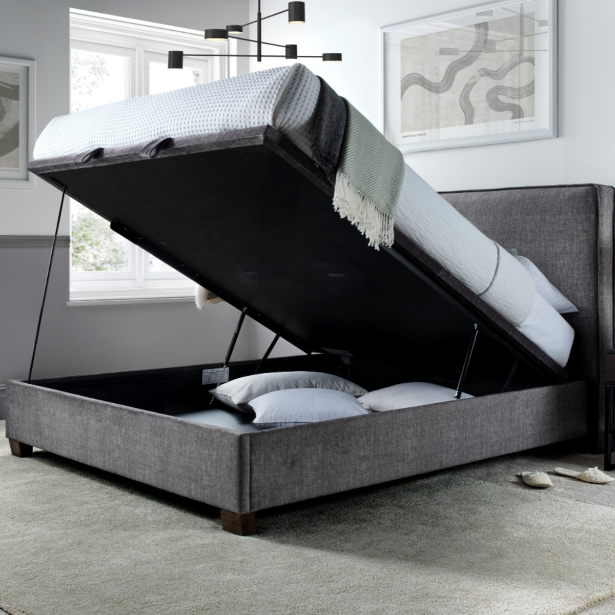 2026 Noreen Ottoman Storage Bed in Grey