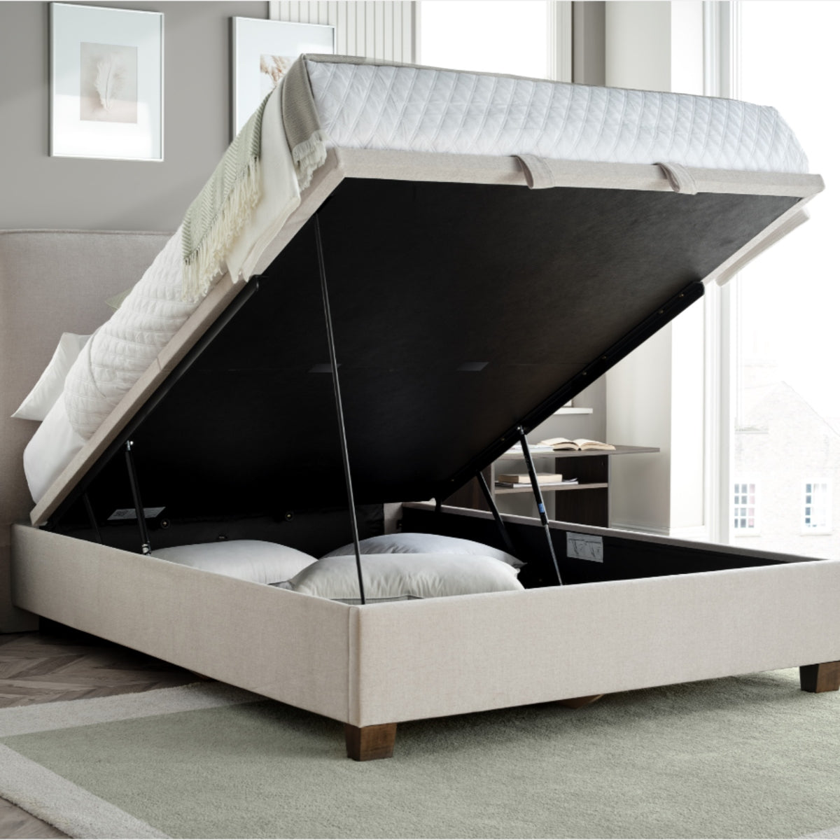 2026 Noreen Ottoman Storage Bed in Clay