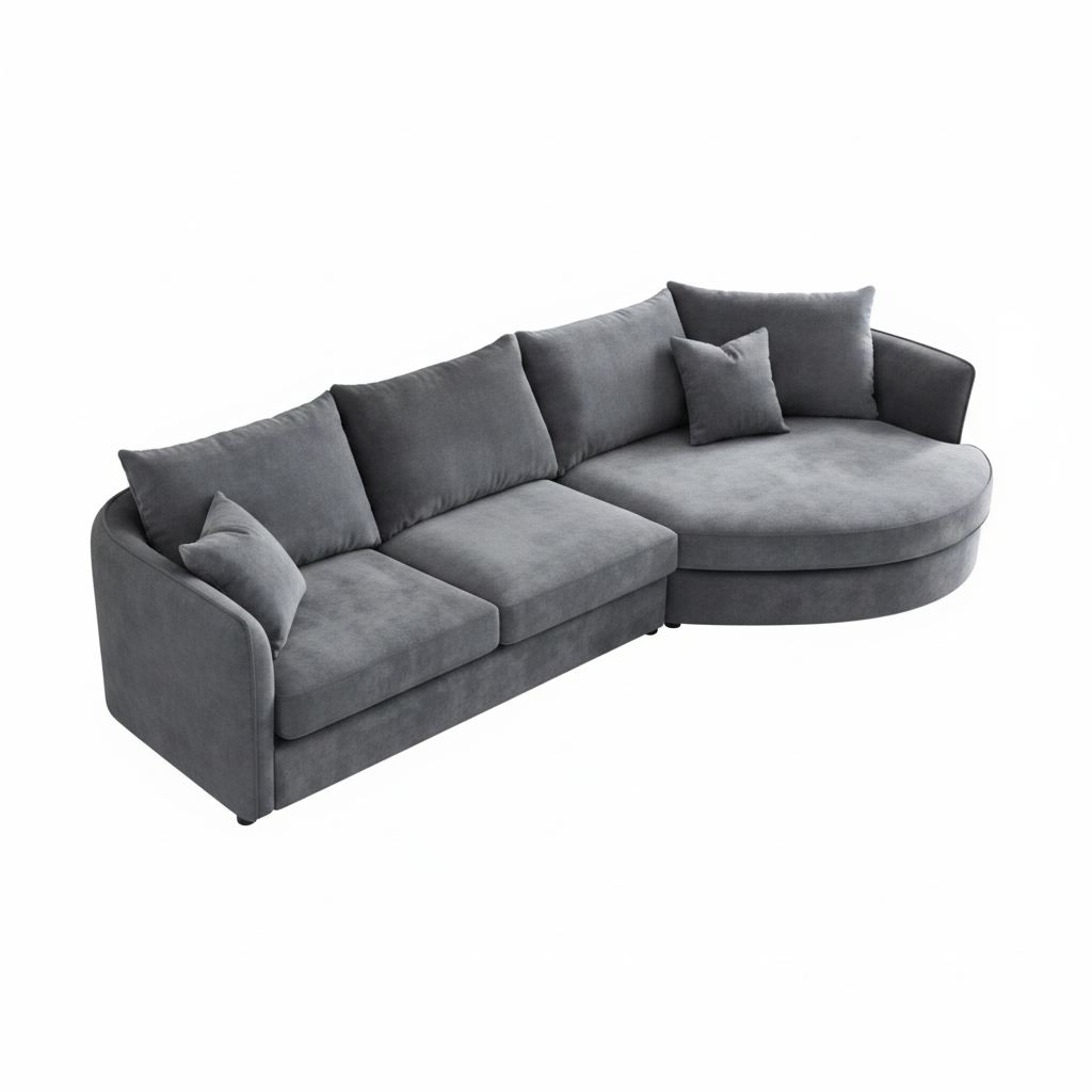 2026 Rubela Corner Chaise Sofa - Charcoal Boucle - Nimbus Beds