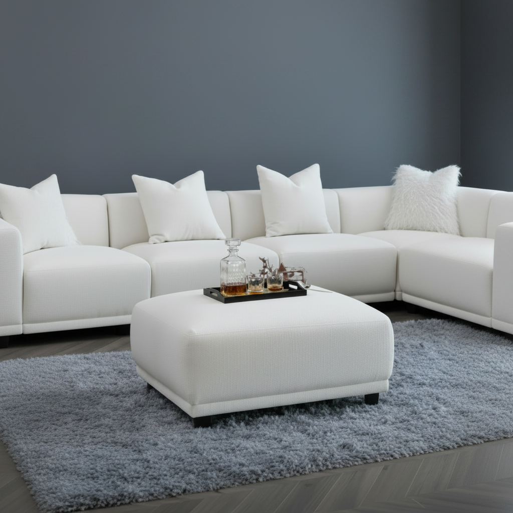 2026 Bailey Footstool - Polar Boucle - Nimbus Beds