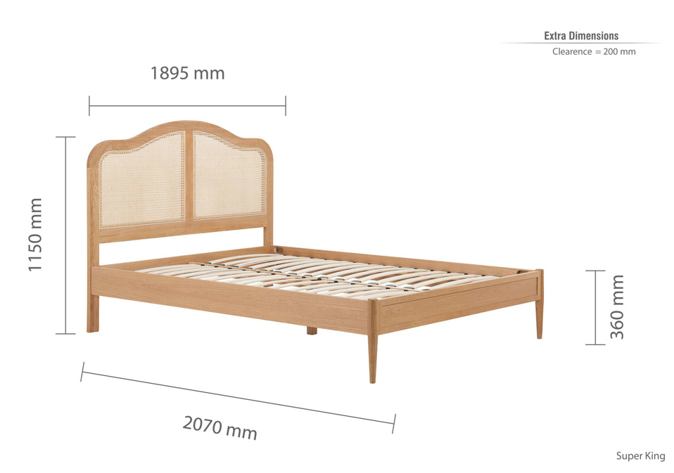 Madame Rattan Bed OAK Effect - Nimbus Beds