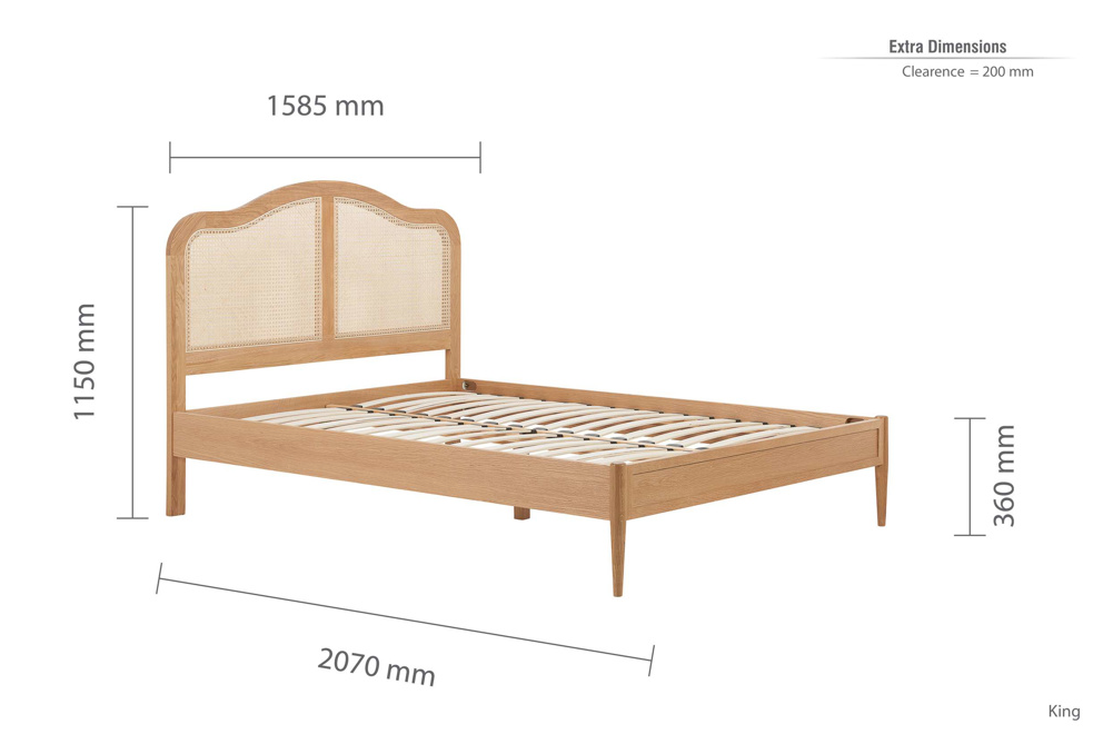 Madame Rattan Bed OAK Effect - Nimbus Beds
