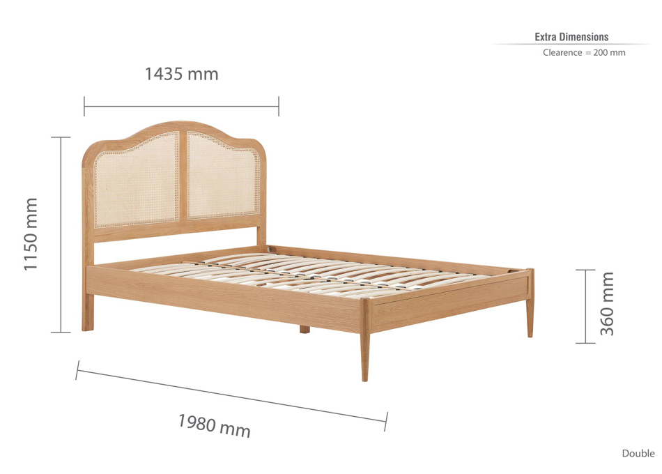 Madame Rattan Bed OAK Effect - Nimbus Beds