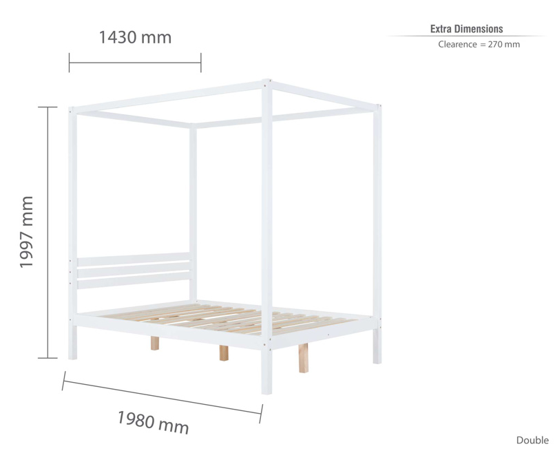 Modern 4-Poster Bed White - Nimbus Beds