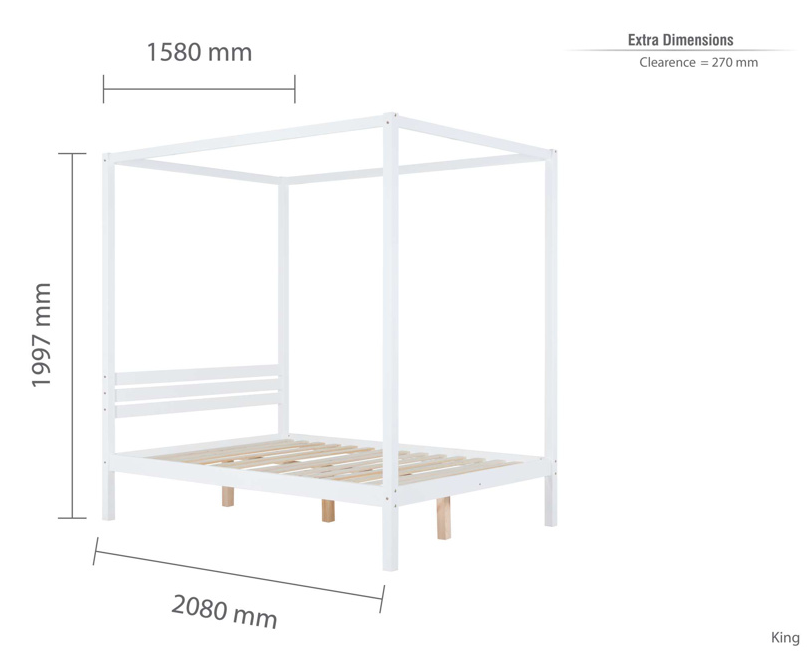 Modern 4-Poster Bed White - Nimbus Beds