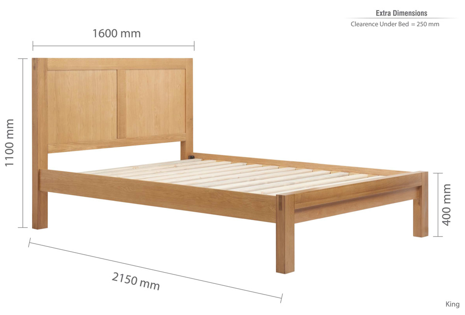 Panelled OAK Low Footend Bed - Nimbus Beds