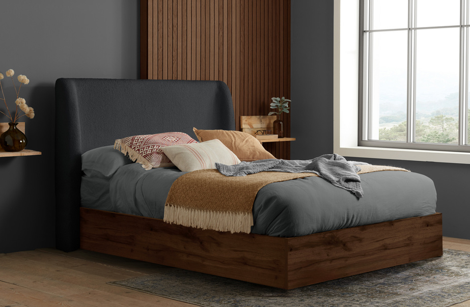 Zanden OTTOMAN Grey+Walnut - Nimbus Beds