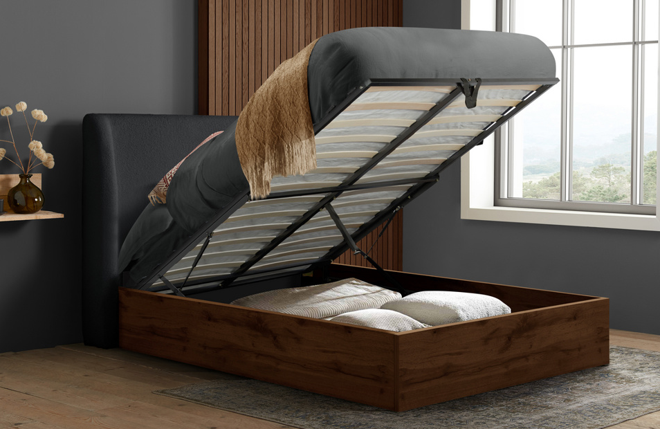 Zanden OTTOMAN Grey+Walnut - Nimbus Beds