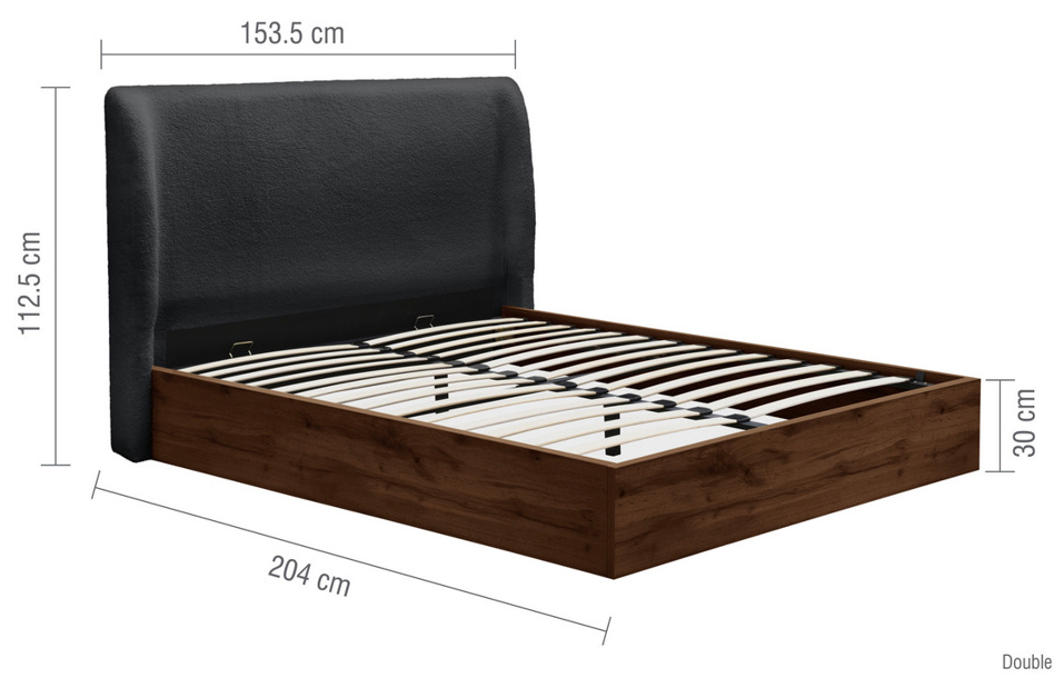 Zanden OTTOMAN Grey+Walnut - Nimbus Beds