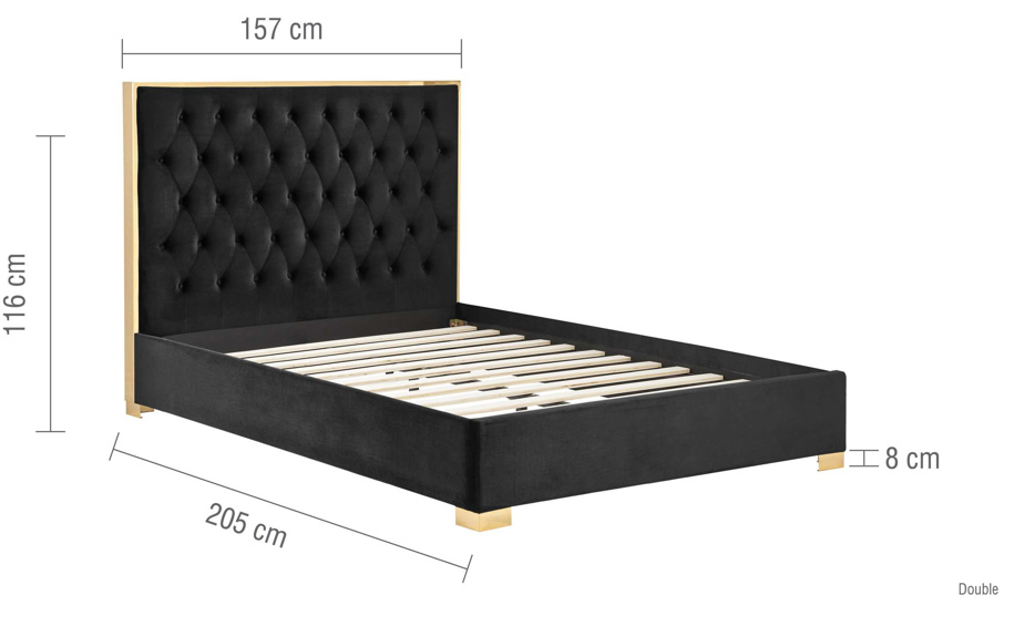 Carys Bed BLACK+Luxury Gold Trim - Nimbus Beds
