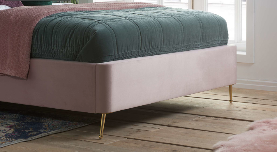 Fan OTTOMAN PINK+Metal Feet - Nimbus Beds