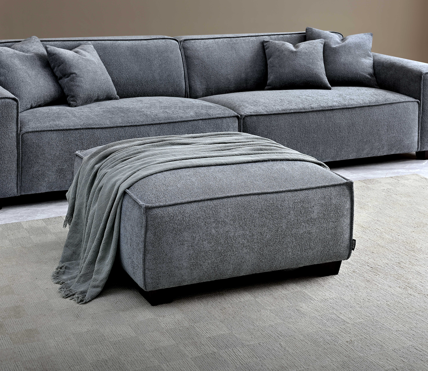 Lilly 3 Seater Luxury Sofa in Charcoal Boucle - Nimbus Beds