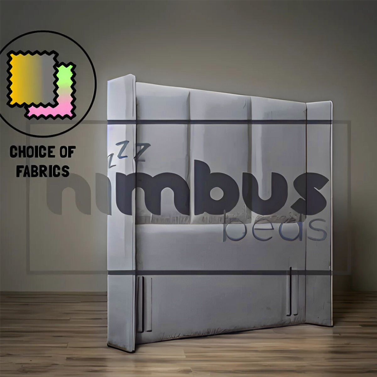 Floor Standing 3 Panel Winged Headboard - Nimbus Beds