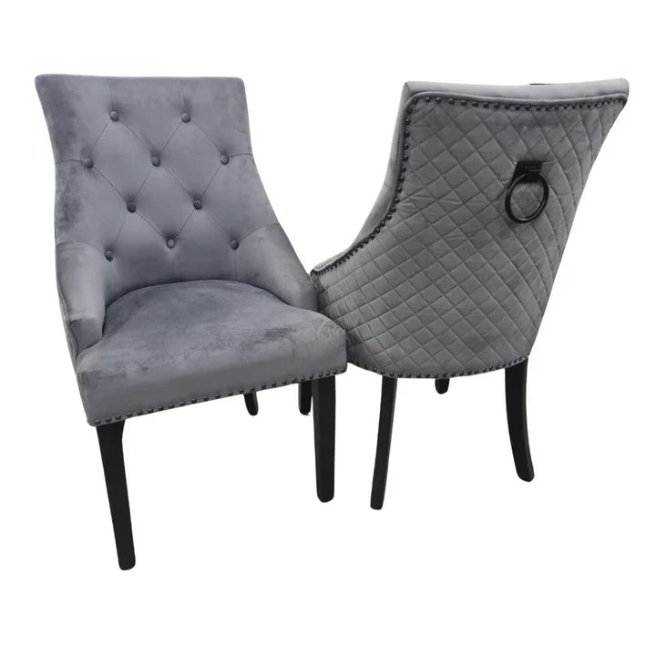 2026 Bentley Black Leg Dining Chair in Dark Grey