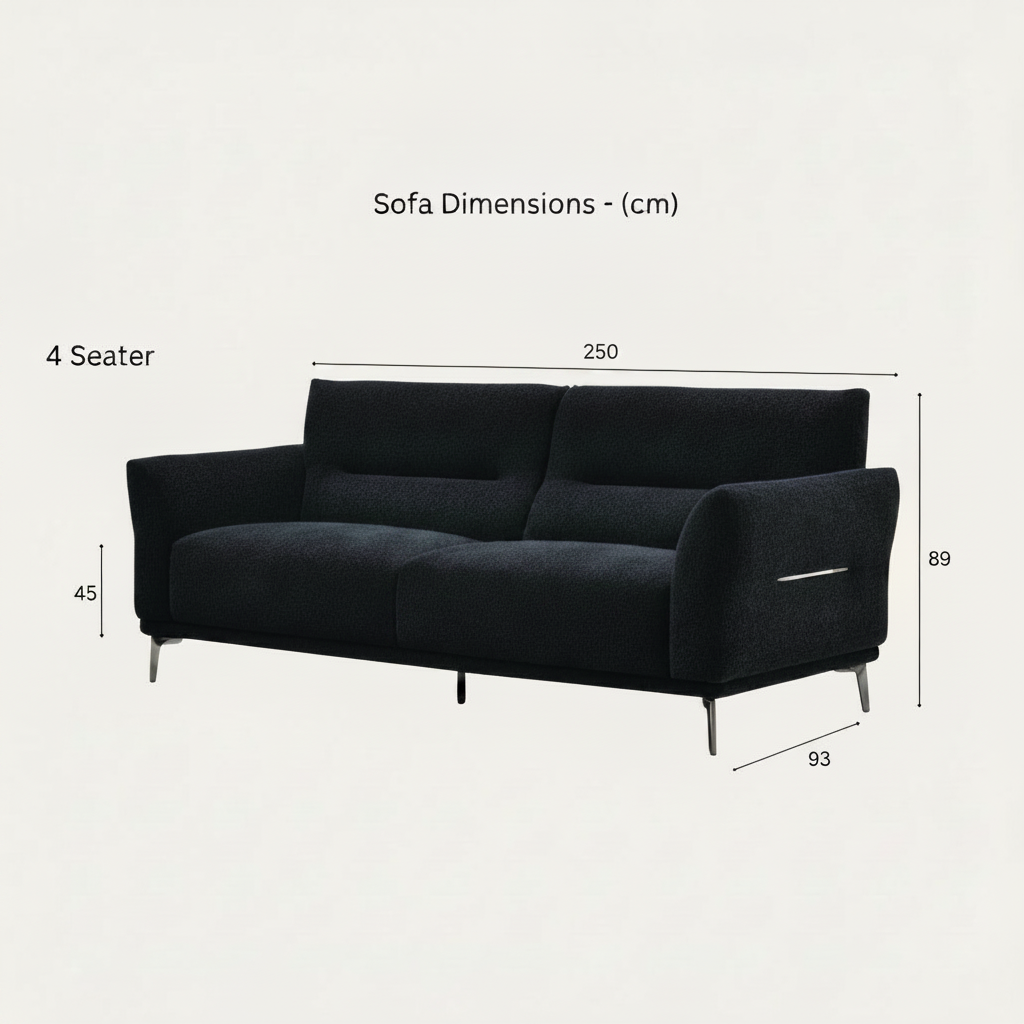 2026 Athens 4 Seater Sofa - Black Lux Boucle