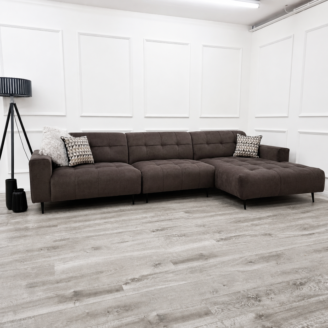 2026 Oakley 3 Piece Sofa - Dark Suede (Bison Black)
