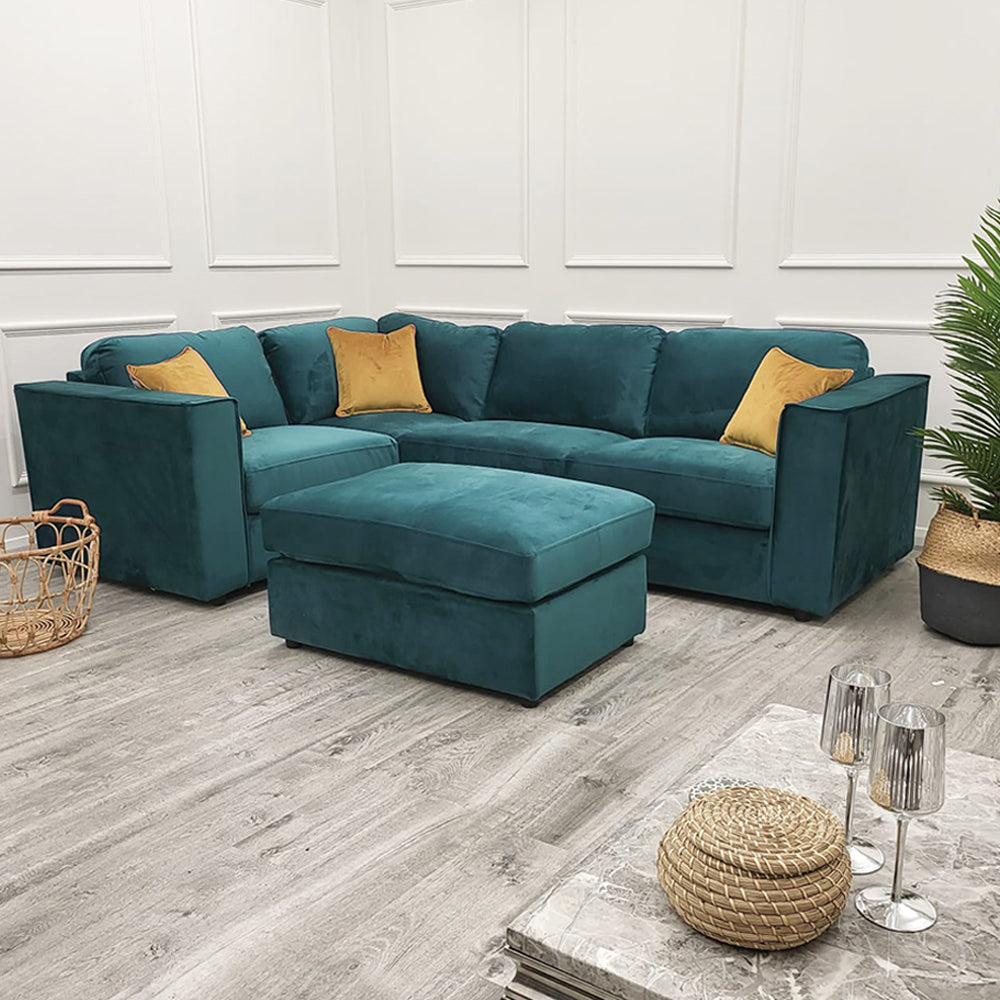 2026 Hamilton 4 piece Corner Sofa - Teal Green - Nimbus Beds