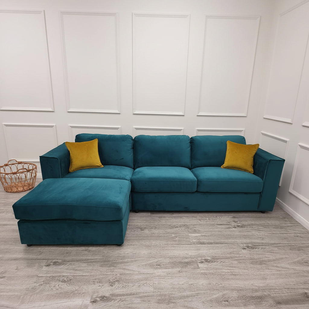 2026 Hamilton 4 piece Corner Sofa - Teal Green - Nimbus Beds