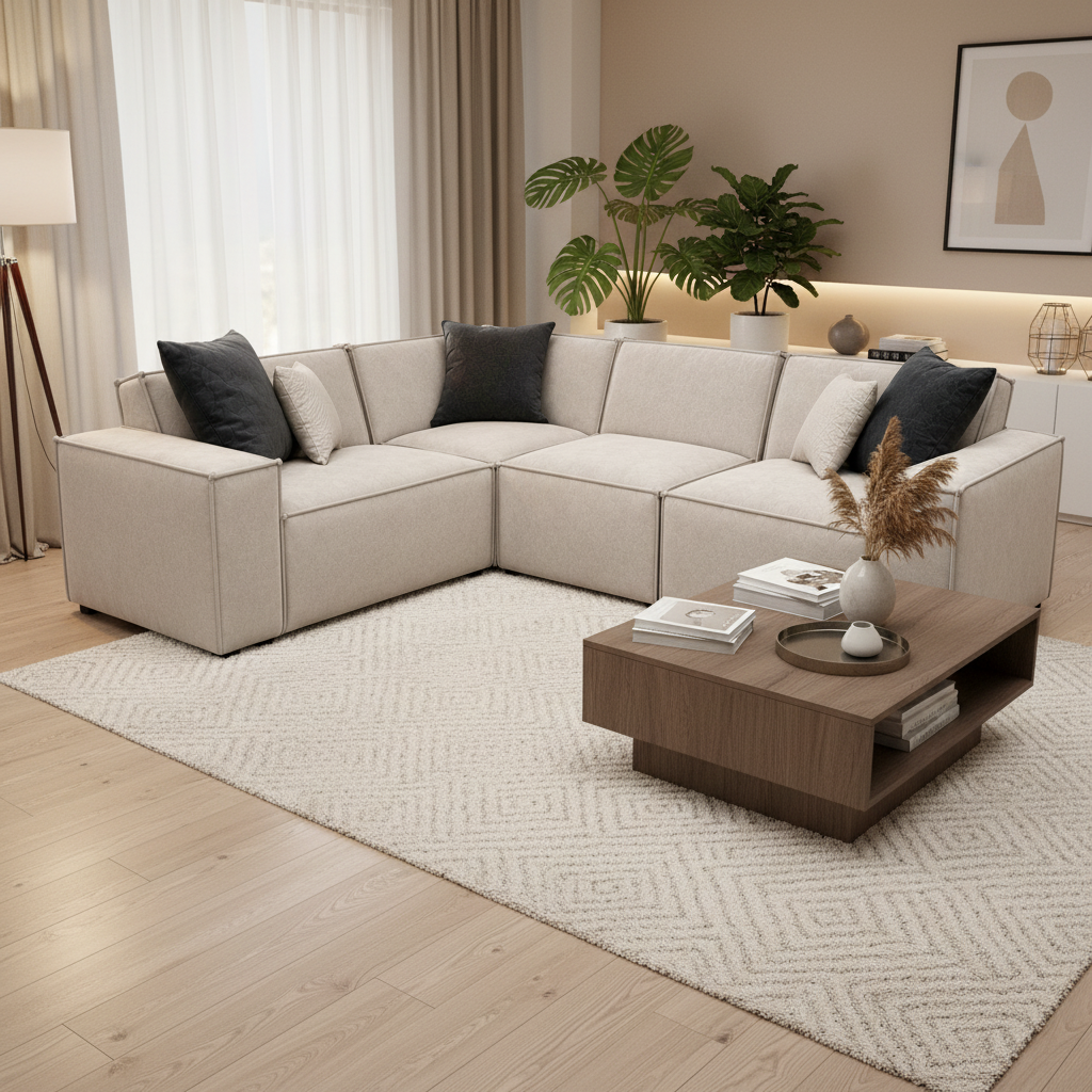 2026 Meigle Corner Sofa - Pebble Grey - Nimbus Beds