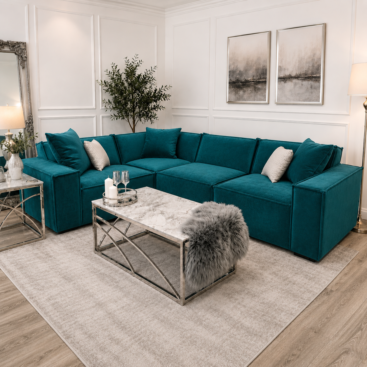 2026 Meigle Corner Sofa - Teal Green - Nimbus Beds