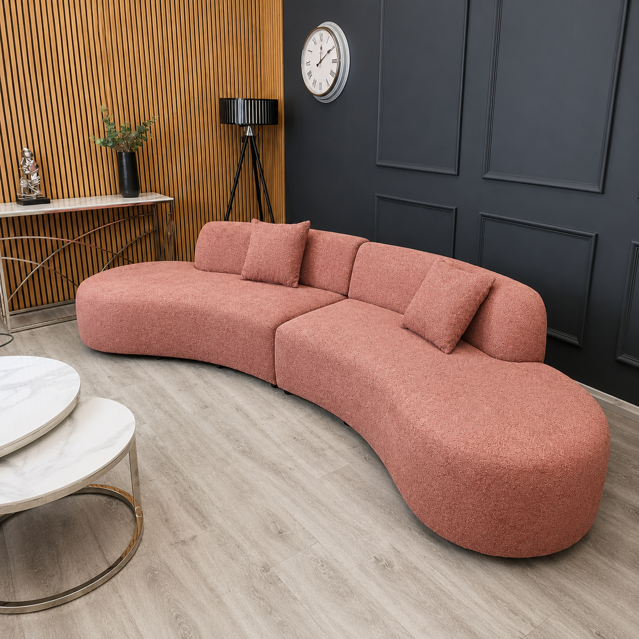 2026 Melrose Curved Sofa - Blush - Nimbus Beds