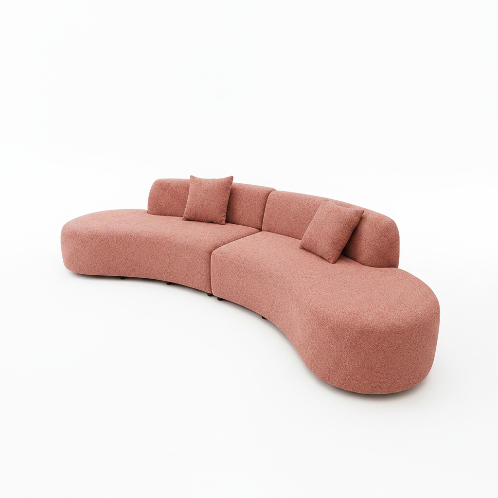 2026 Melrose Curved Sofa - Blush - Nimbus Beds