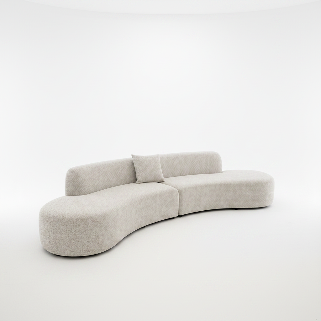2026 Melrose Curved Sofa - Silver Grey - Nimbus Beds