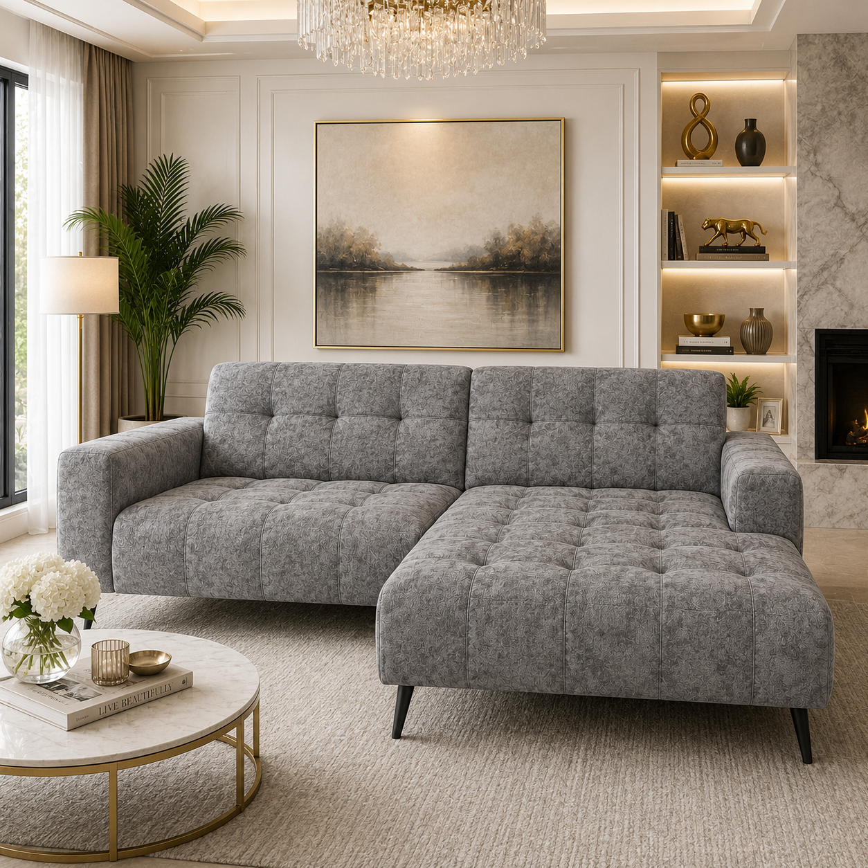2026 Oakley 2 Piece Sofa - Mottled Grey