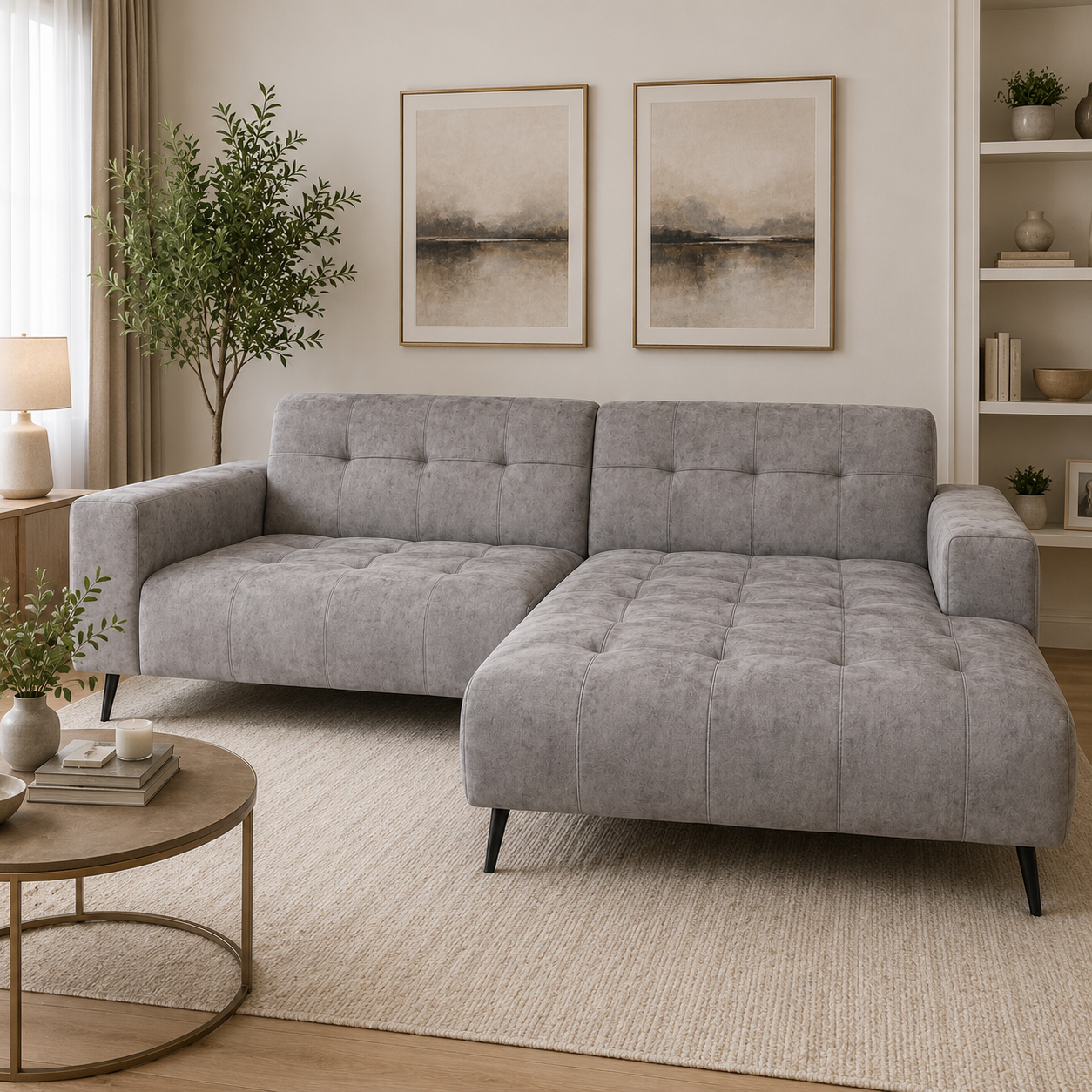 2026 Oakley 2 Piece Sofa - Silver Grey - Nimbus Beds