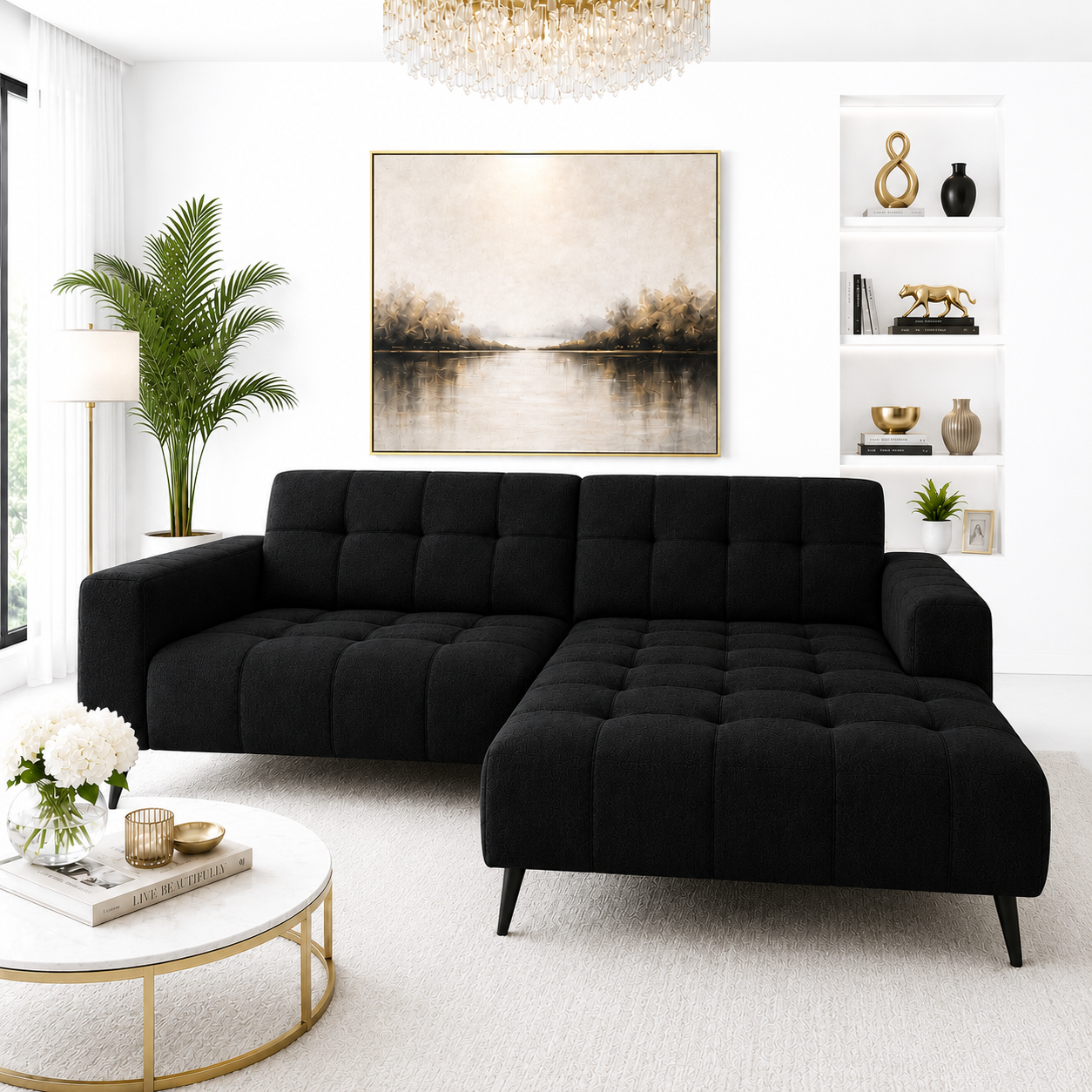 2026 Oakley 2 Piece Sofa - Ebony Black