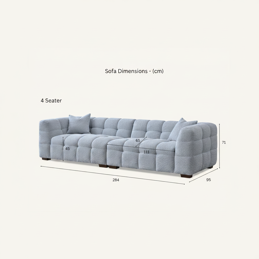 2026 Aubrey 4 Seater Sofa - Pearl Boucle - Nimbus Beds