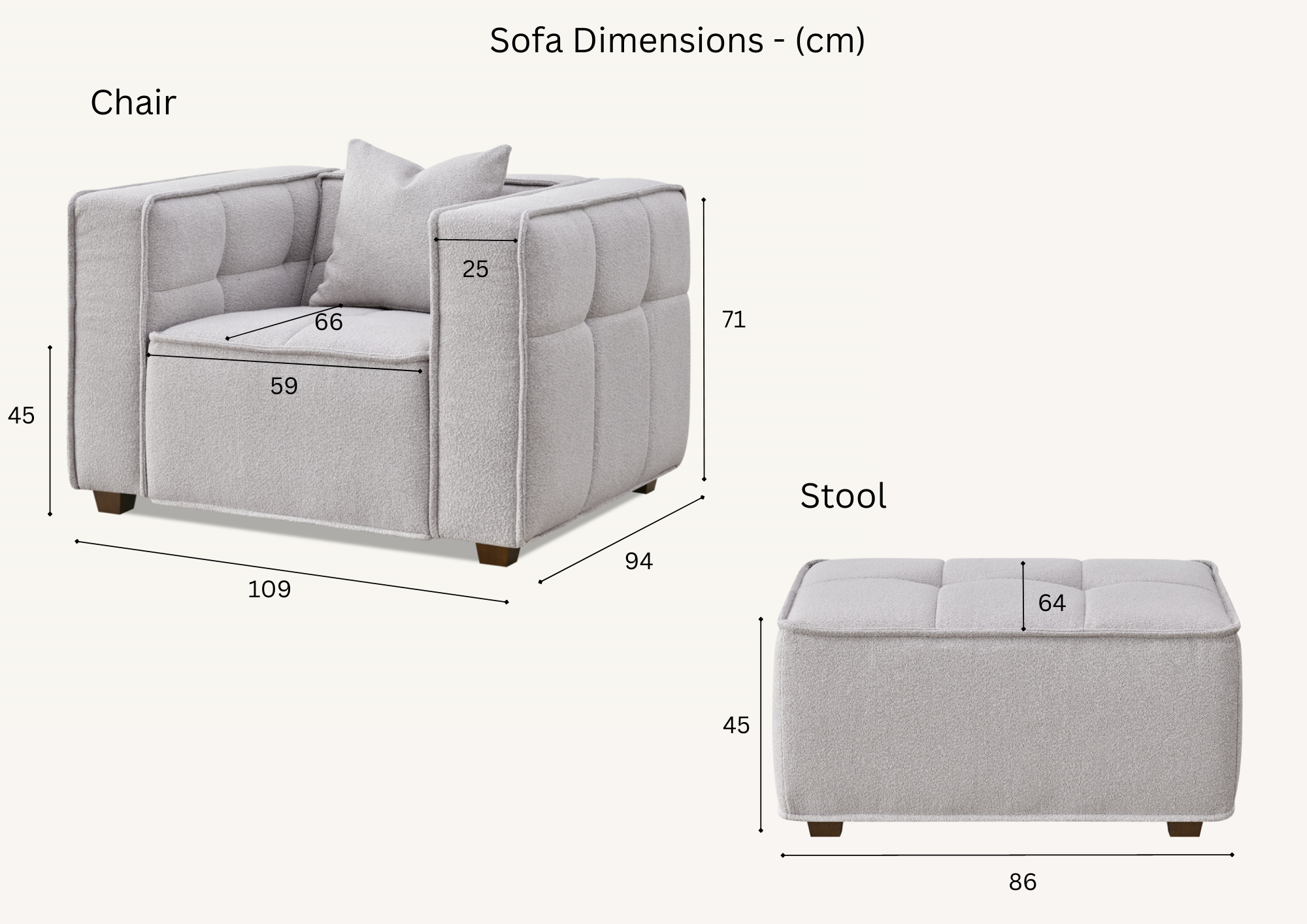 2026 Mayfair Chair - Putty Boucle - Nimbus Beds