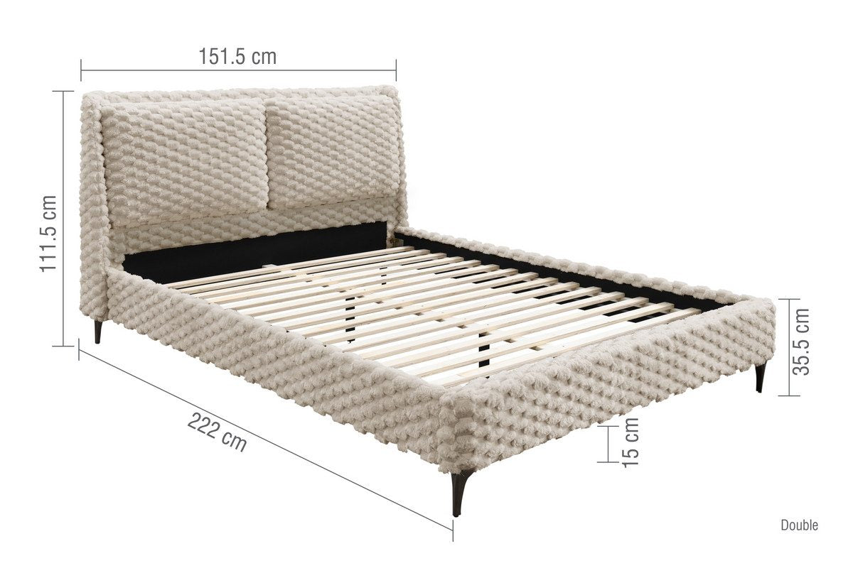 Double Tilly Soft Bed Frame - Ex Display