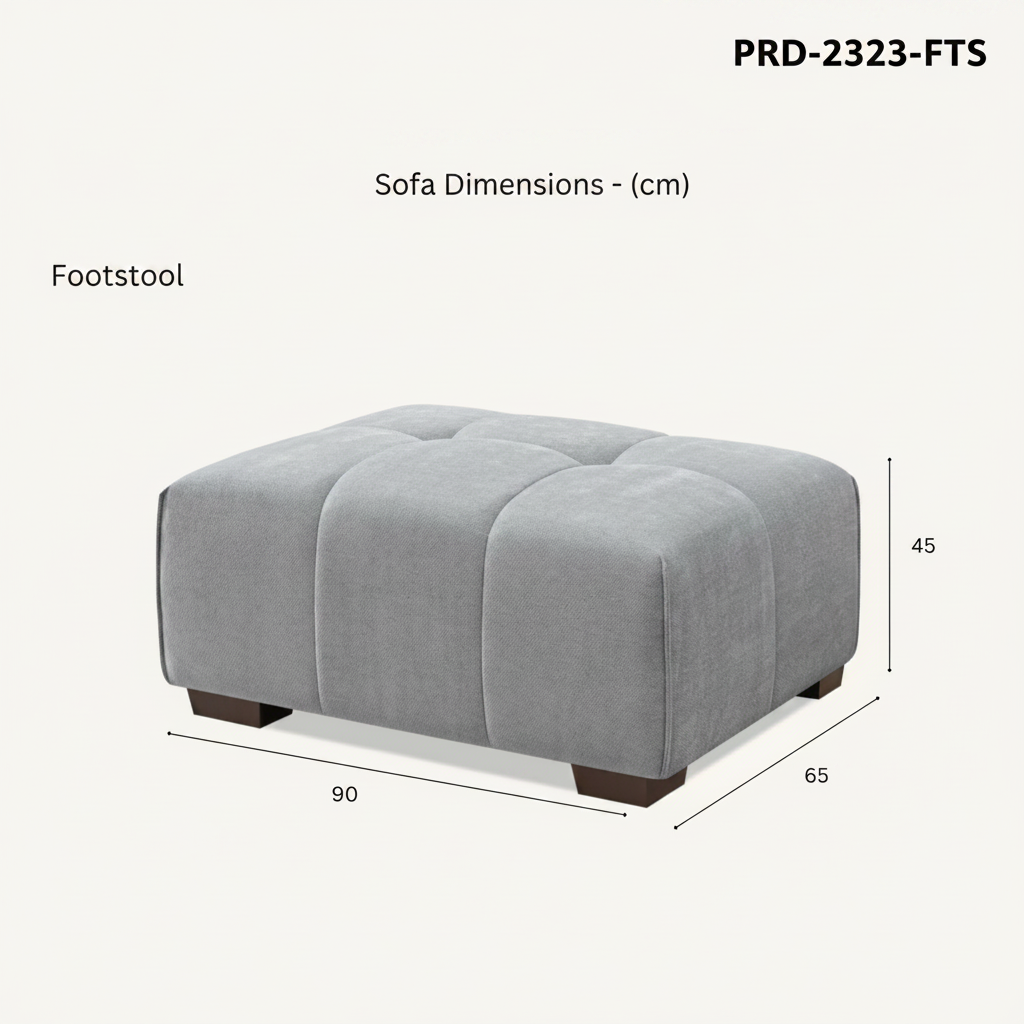 2026 Hugo Footstool - Cloudy Grey Boucle - Nimbus Beds