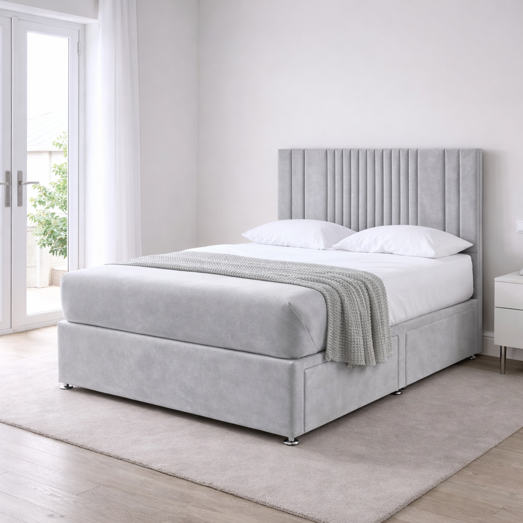 2026 Atlanta thin panelled storage divan bed with optional drawers - Nimbus Beds