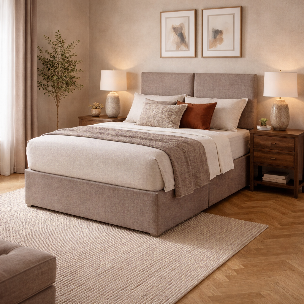 2026 Estepona storage divan bed with optional drawers - Nimbus Beds