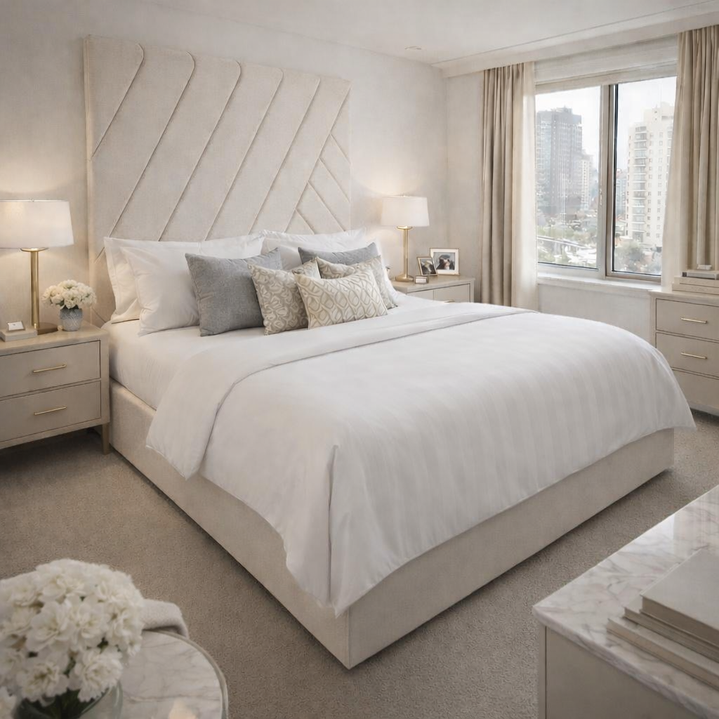 2026 Fraser Luxury Bed Frame with optional lift up ottoman storage