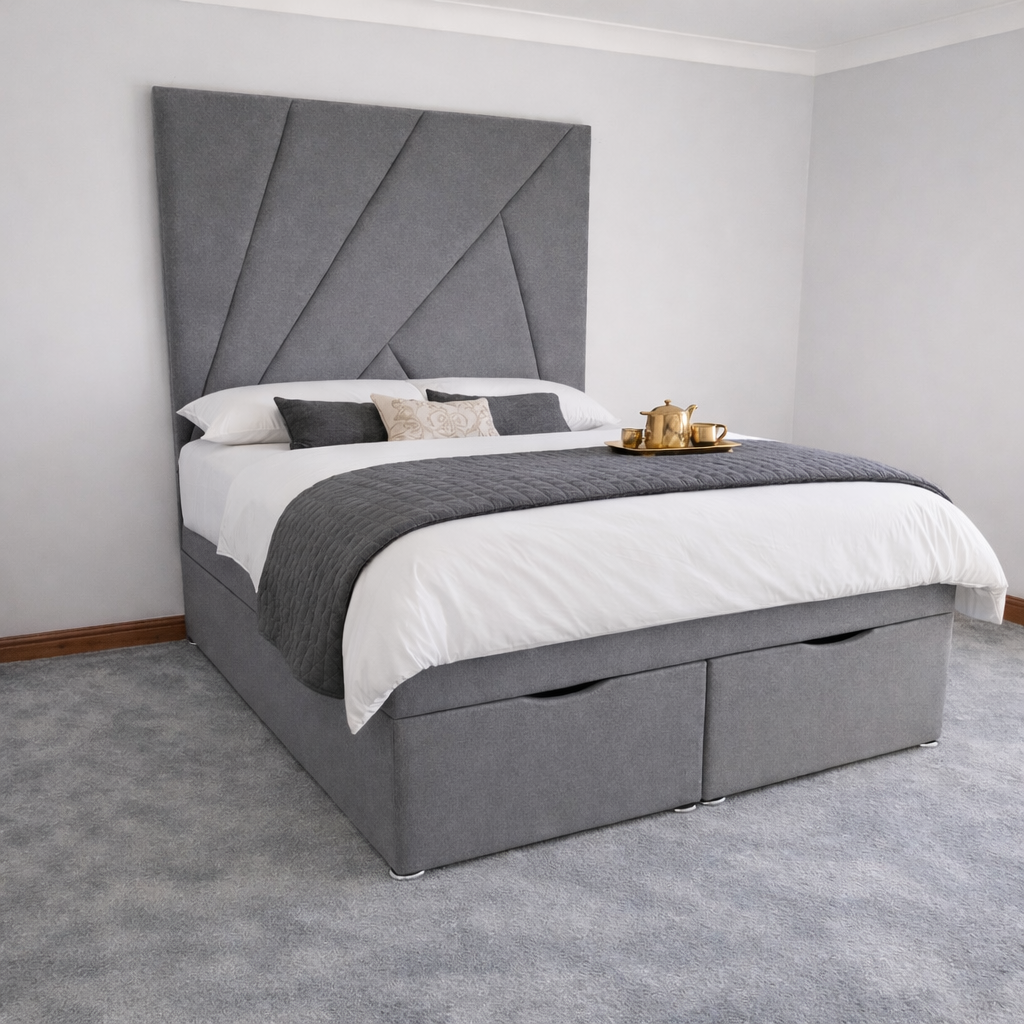 2026 7FT Tall Geometric Solid Ottoman Storage Bed - Nimbus Beds