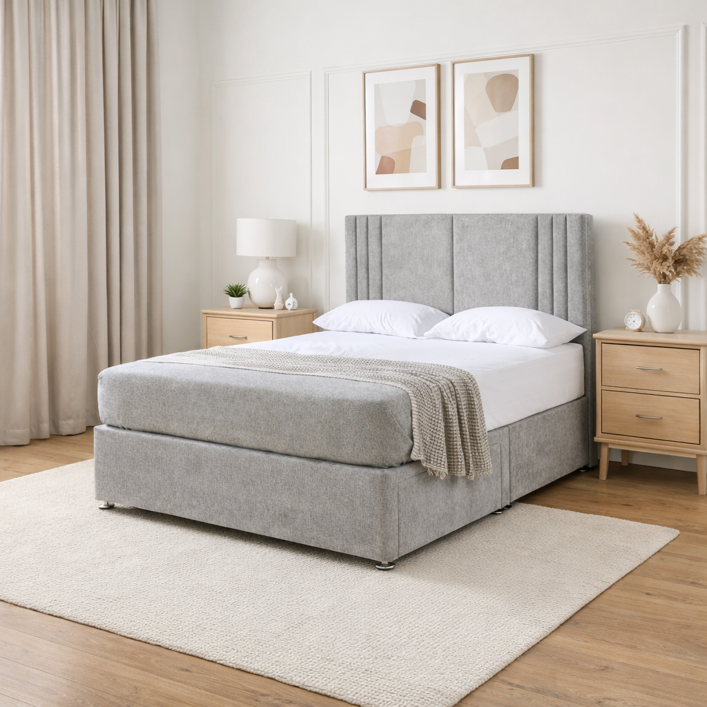 2026 Athena Panelled storage divan bed with optional drawers - Nimbus Beds
