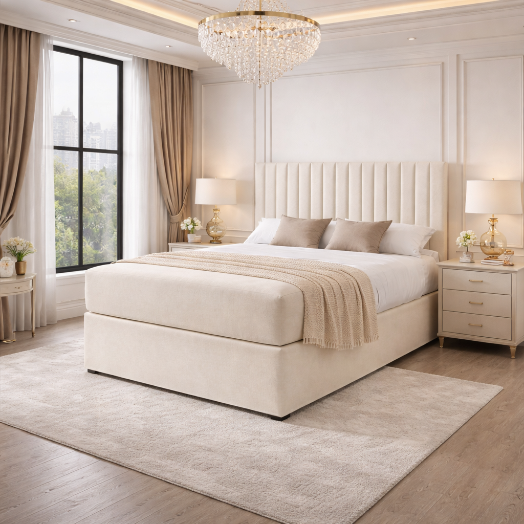 2026 Louis Intense panelled storage divan bed with optional drawers - Nimbus Beds